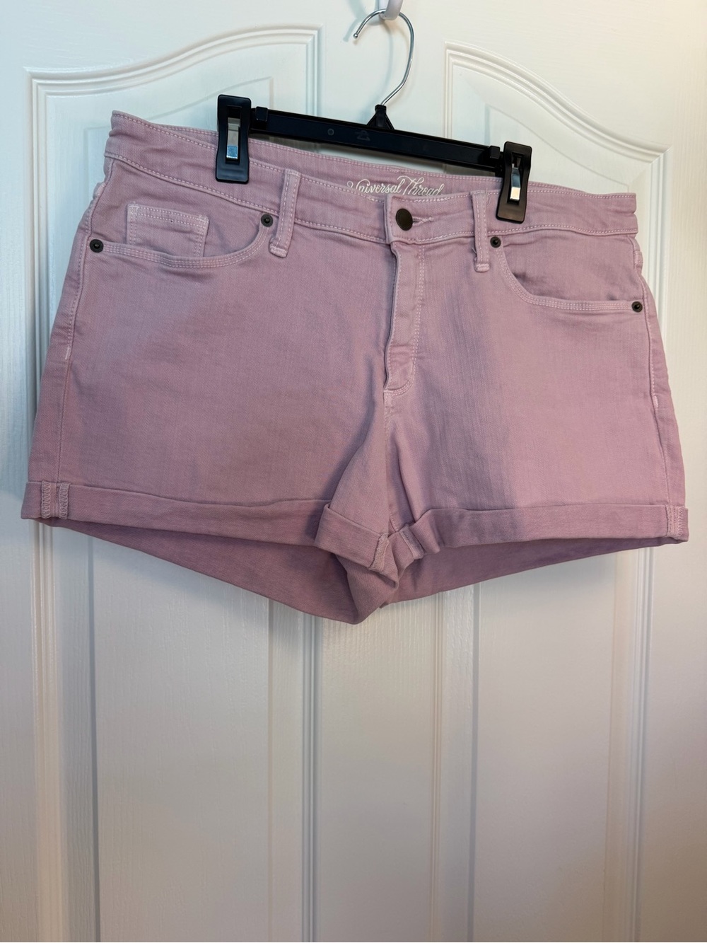 Universal Thread Pale Pink Rolled-Hem Denim Shorts